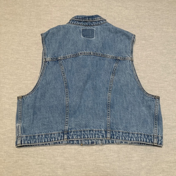 American Eagle Classic Cropped Denim Vest - XL - Picture 3 of 12